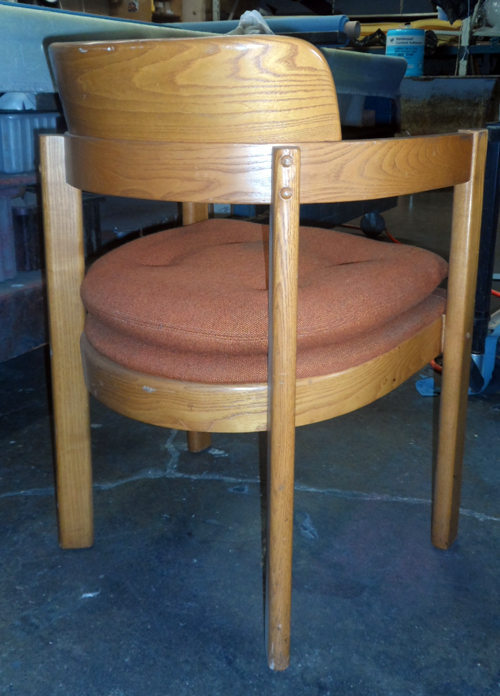 Vintage Wood Round Back Chair Retro Office Inc