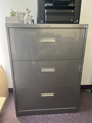 Vintage Steel 3 drawer Lateral File Cabinet