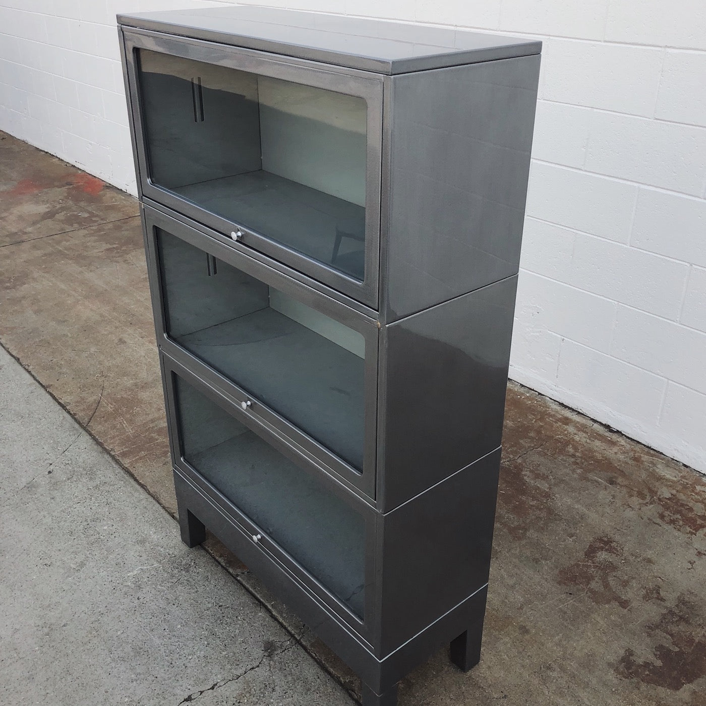Vintage metal best sale barrister bookcase